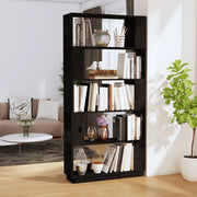Libreria Divisorio-Scaffale per Libri-Mobile di Stoccaggio Bianco 80x25x163,5 cm Legno Massello