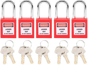 Hangslot di Sicurezza Piccolo - Hangslot con 2 Chiavi - Nylon PA - Adatto per il Trasporto - Etichetta Descrittiva - Resistente agli Urto