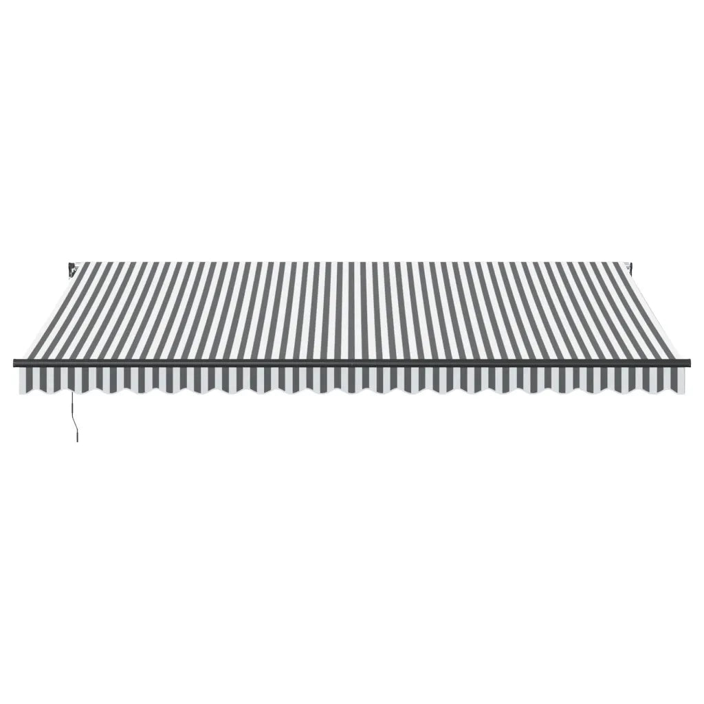 vidaXL Tenda da Sole Retrattile Manuale Antracite e Bianco 500x350 cm