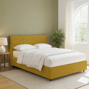 Tipton, Letto Matrimoniale Sfoderabile Made in Italy, Giallo Ocra