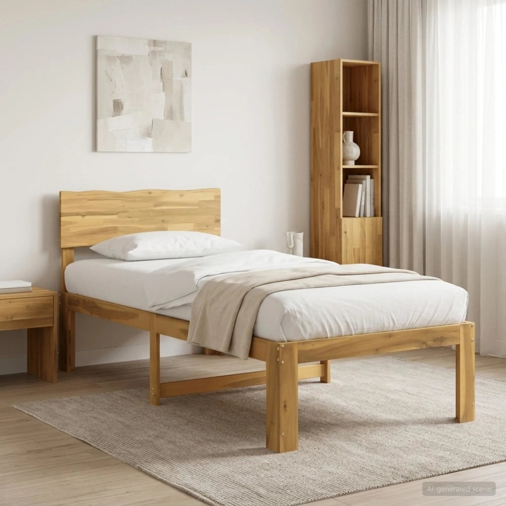 Letto Singolo con Testiera ROSTOCK Bianco 90 x 200 cm 903373