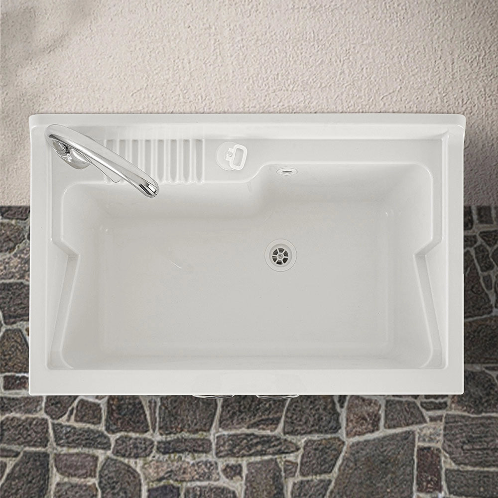 Mobile lavatoio 80 cm in PVC rovere kit di montaggio scarico incluso