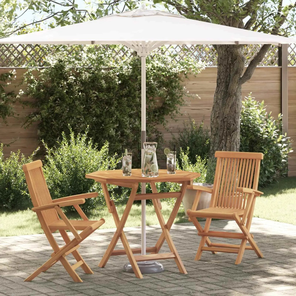 Set da Pranzo per Giardino 3 pcs Marrone 3385965