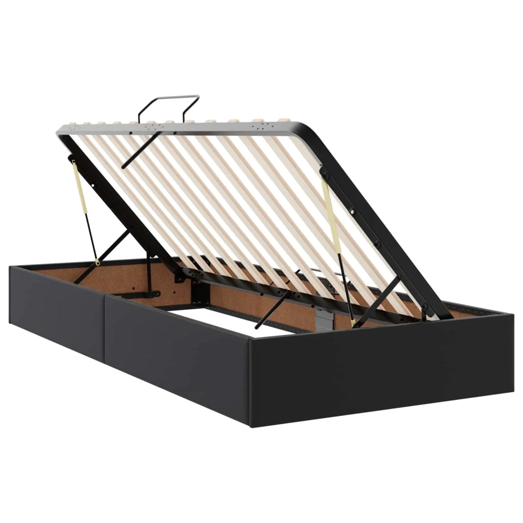 Letto ottomano Nero 90 x 190 cm Pelle Sintetica 3442750