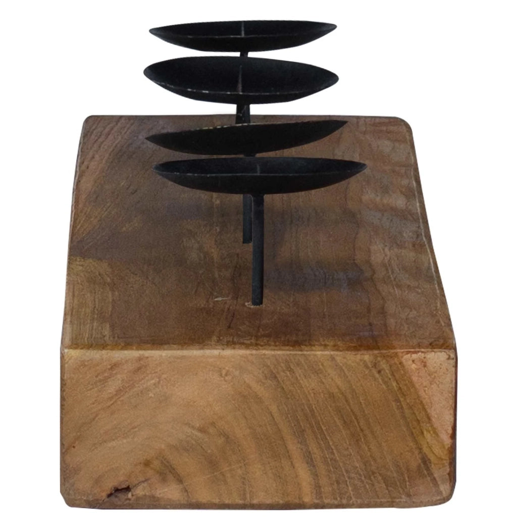 Candelabro Naturale 50 x 15 x 10 cm Legno massello di teak 42012364