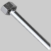TUBETTO RAME CROMATO COMPLETO DI CALOTTA 3/8 FEMMINA MM 10  cm 30     DE BORRI ROBERTO