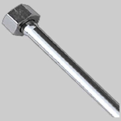 TUBETTO RAME CROMATO COMPLETO DI CALOTTA 3/8 FEMMINA MM 10  cm 30     DE BORRI ROBERTO