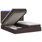 Letto Ottomano con Materasso e LED Marrone Scuro 160 x 200 cm 3458433