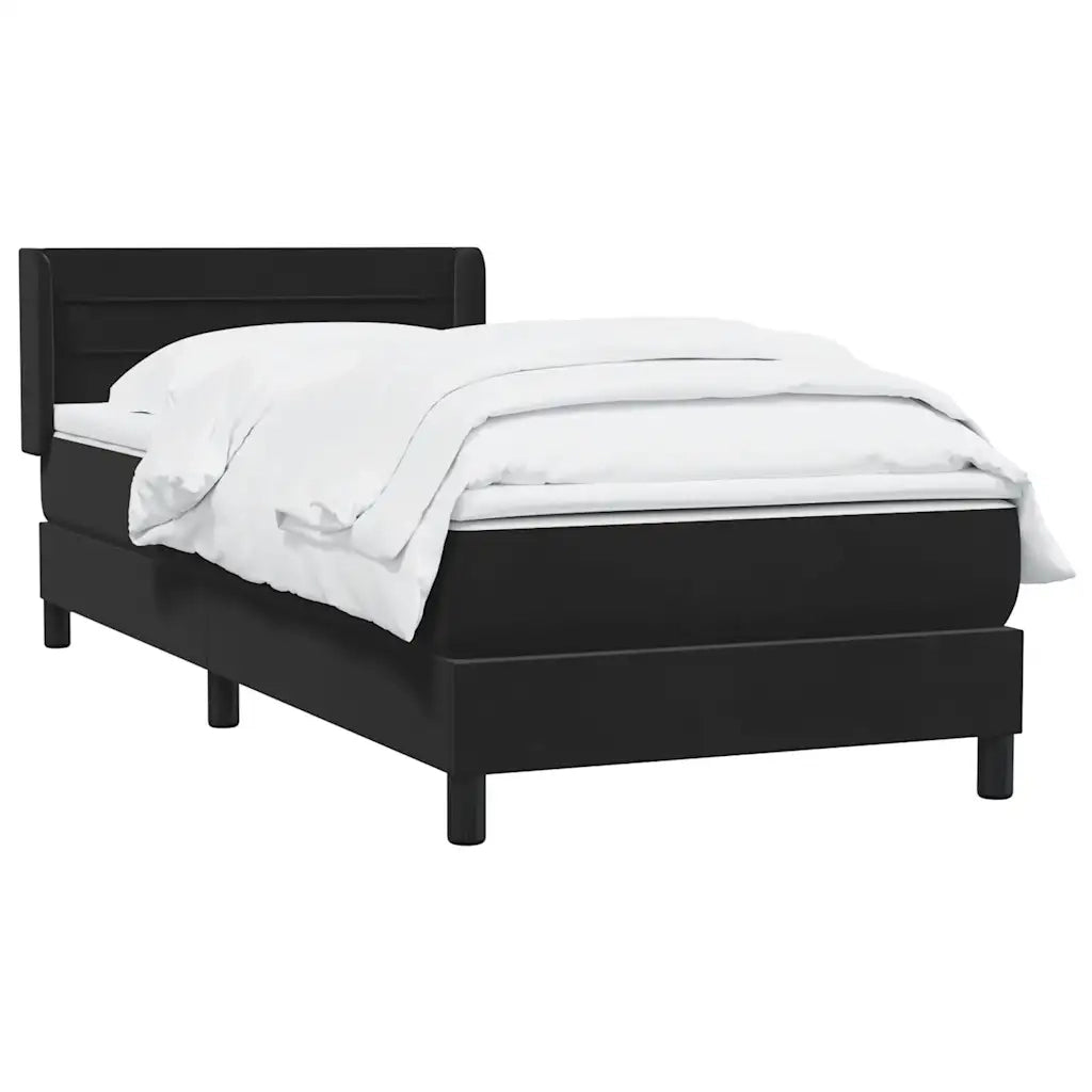 Giroletto a Molle con Materasso Nero 90x210 cm in Velluto 3318185