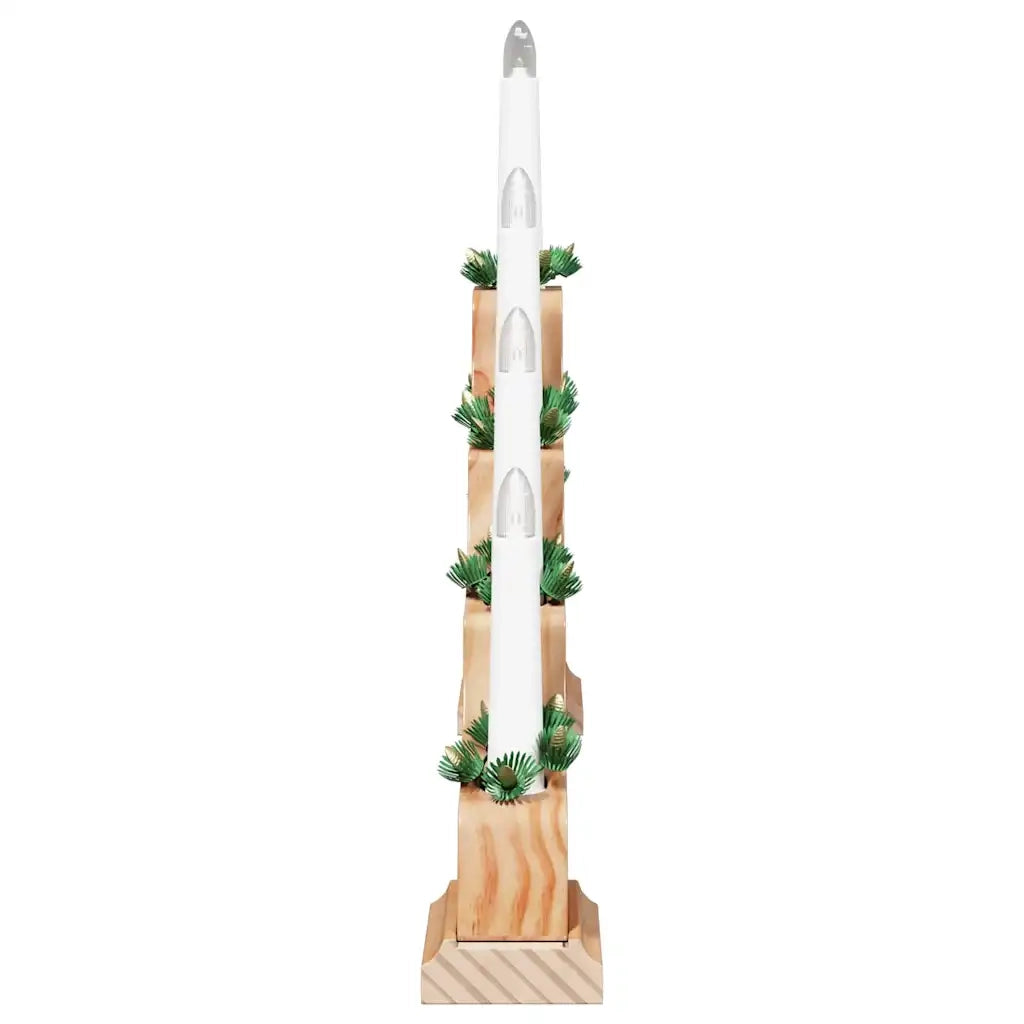 Ponte con Candele di Natale con 7 LED Marrone 39.5 x 5 x 29 cm