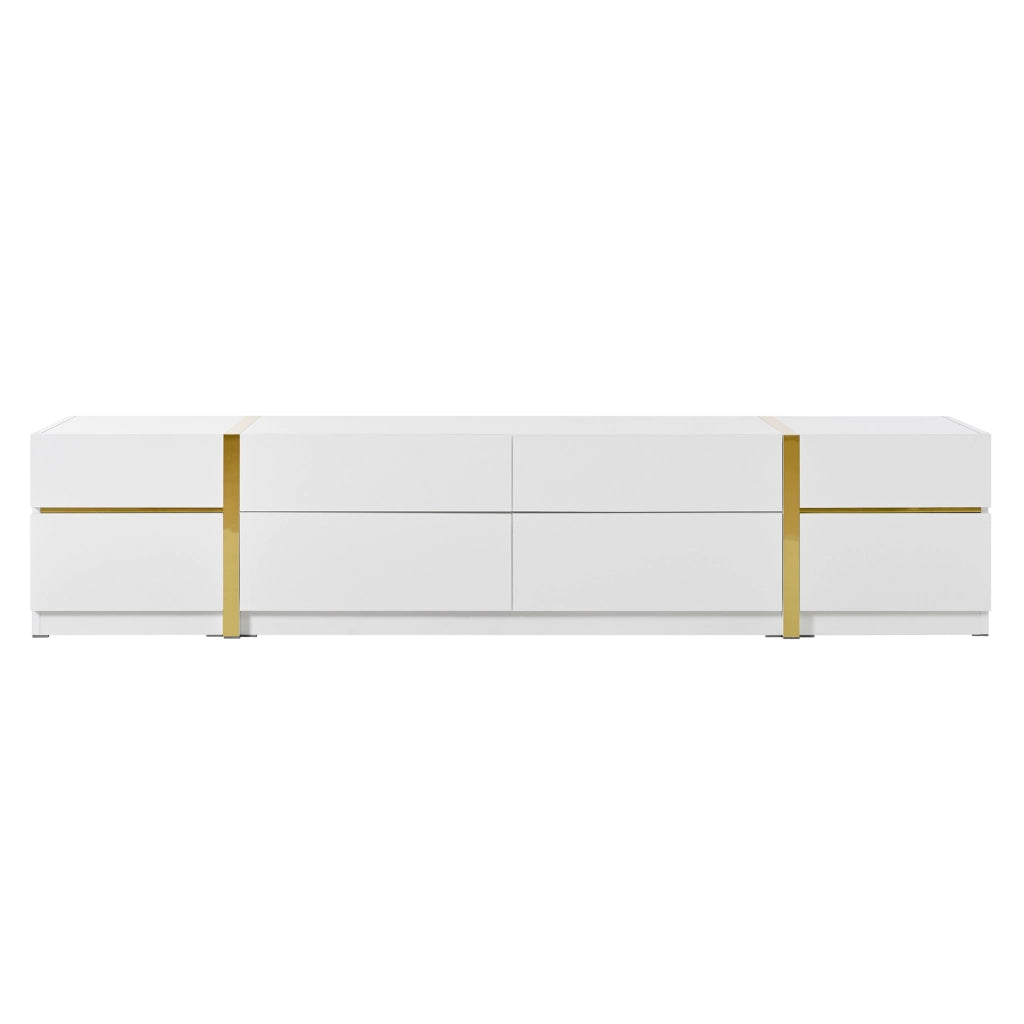 Mobile TV con Cassetti e Ante Lucido ¨C MINIMAL ¨C Bianco/Nero, Soggiorno