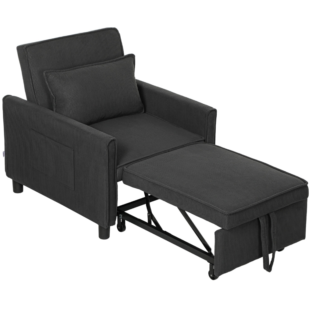 Poltrona Relax Reclinabile ¨C Xylo ¨C Tessuto Effetto Velluto Grigio Scuro 74x84x81 cm