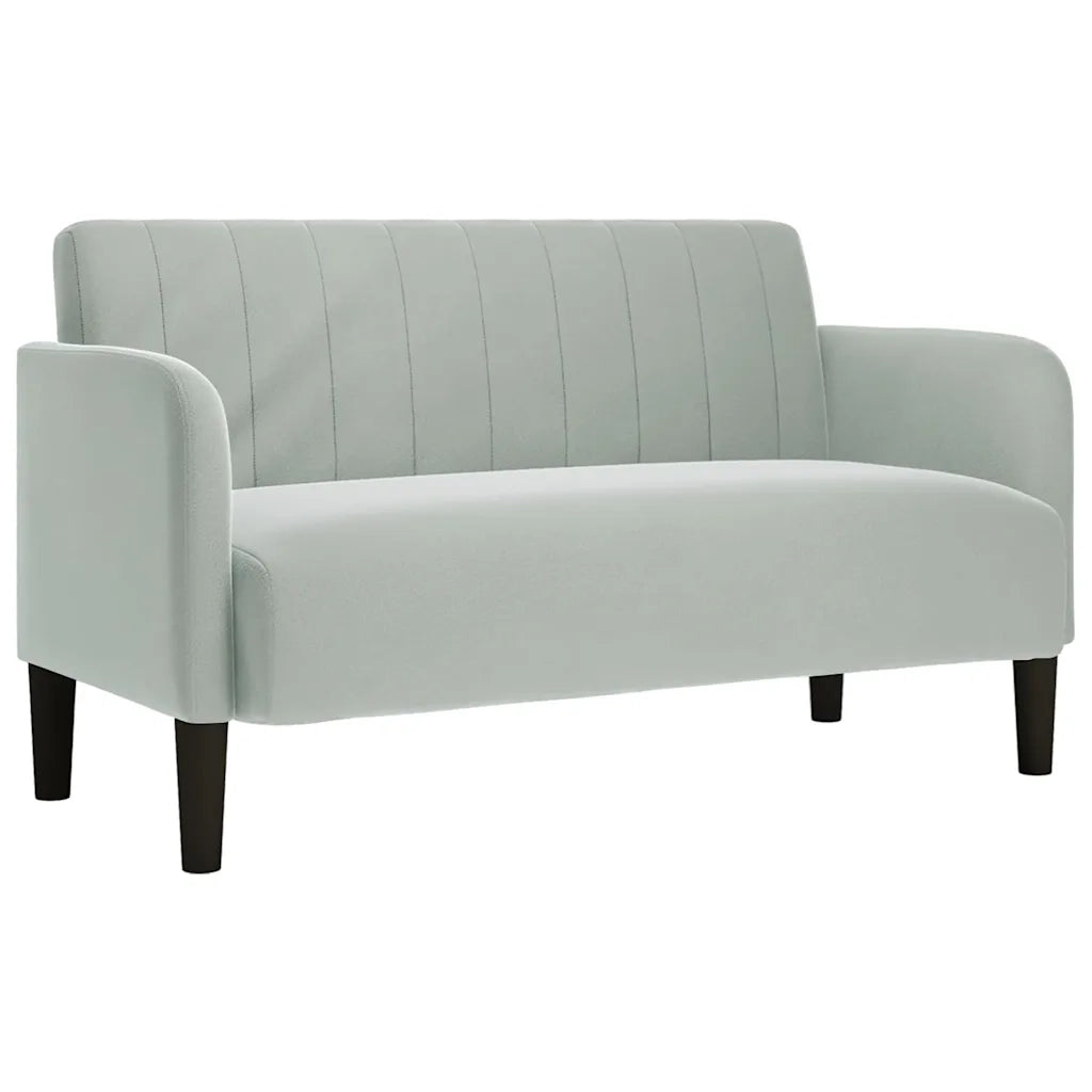 Divano Divanetto Grigio Chiaro 109 cm in Velluto 4100587