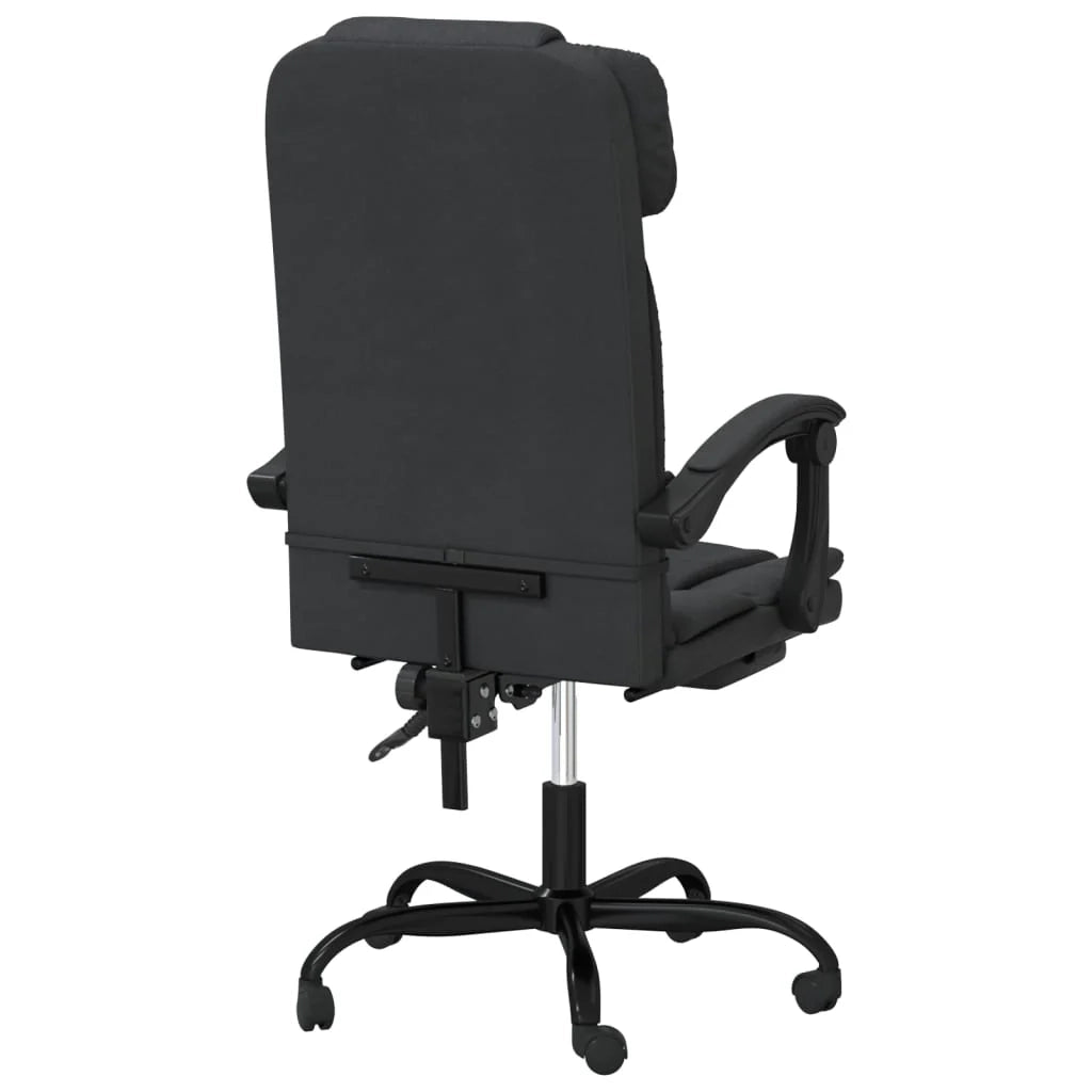 Sedia da ufficio in similpelle nera con seduta girevole e reclinabile adatta per l'uso al computer o per lo studio 02_0024267