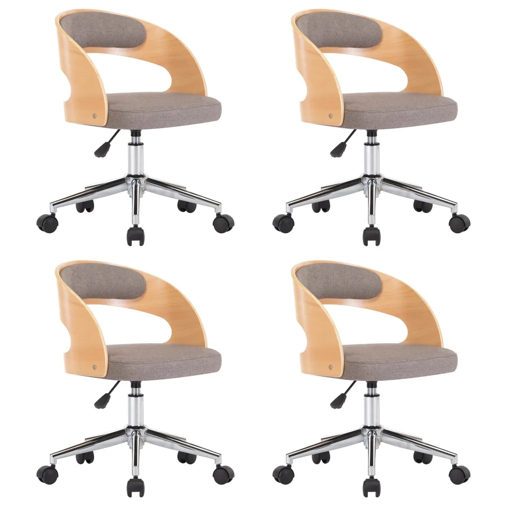 Sedie da Pranzo Girevoli 4 pz Grigio Talpa in Legno e Tessuto  cod mxl 31484