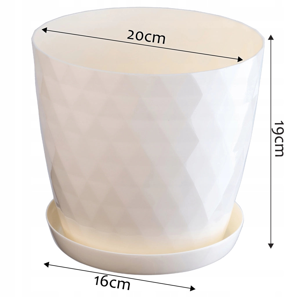 Vaso da fiori in plastica KADAX con supporto, coprivaso, 20 cm, crema, Kadax