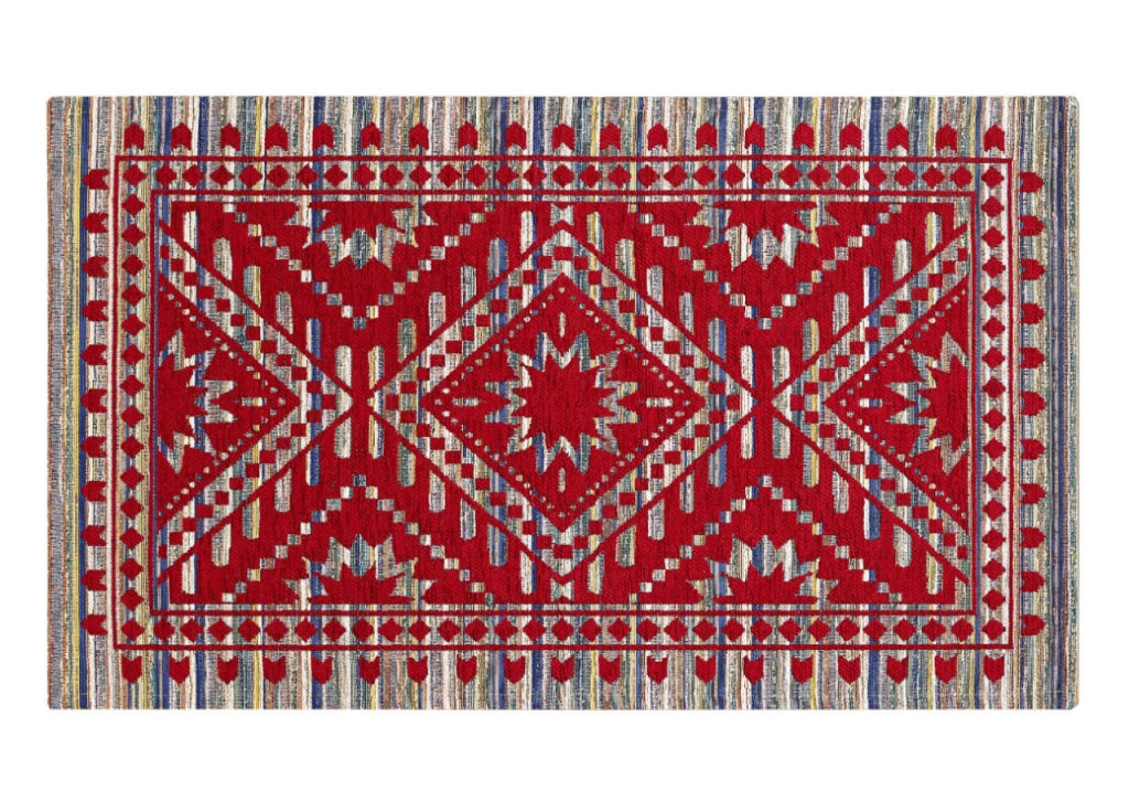 Tappeto Arredo Salotto Antiscivolo Scendiletto Camera Dis. Kenya By Suardi - 115x175 - Rosso