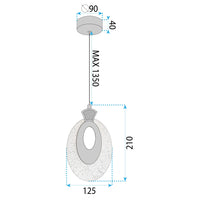 Lampadario A Sospensione In Cristallo Lhj109-1cp Light Rose Gold