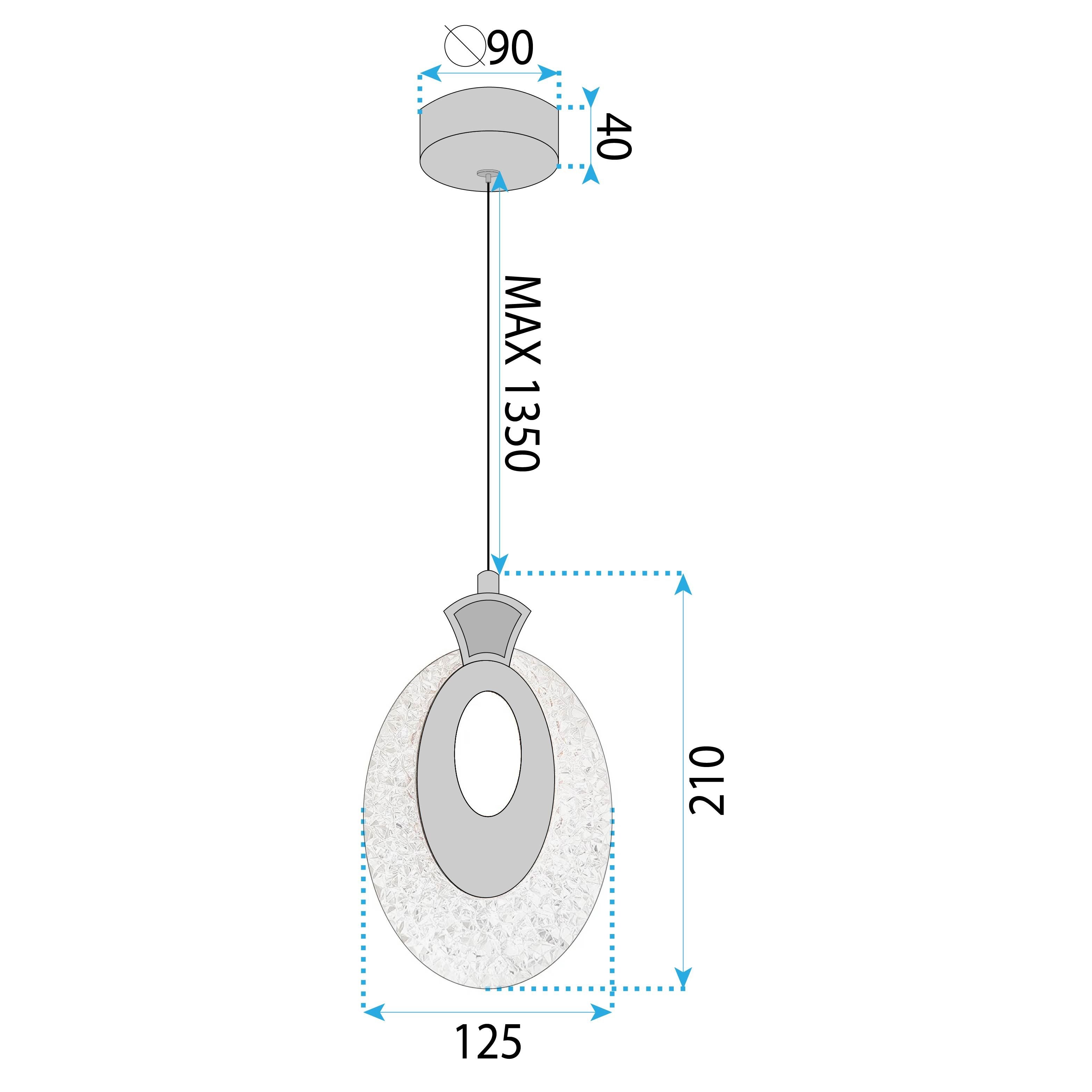 Lampadario A Sospensione In Cristallo Lhj109-1cp Light Rose Gold