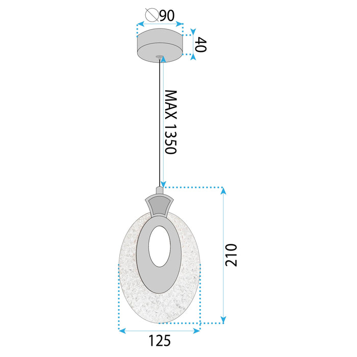 Lampadario A Sospensione In Cristallo Lhj109-1cp Light Rose Gold
