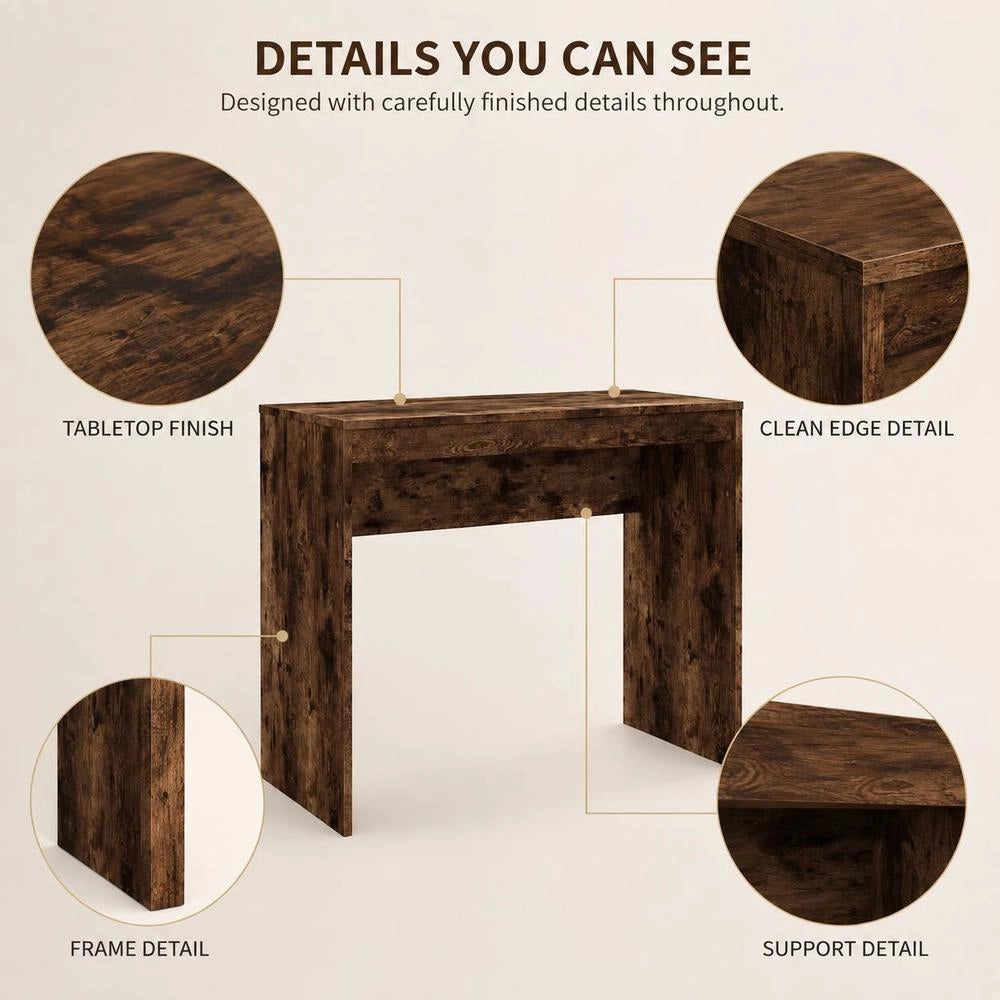 Desk Smoked Oak 90x40x72 Cm Wood Material