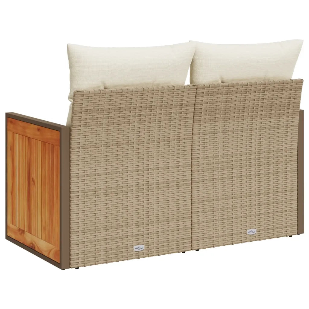 Divano da Giardino con Cuscini a 2 Posti-Sofa da Giardino-Divano da esterno Beige in Polyrattan 252453