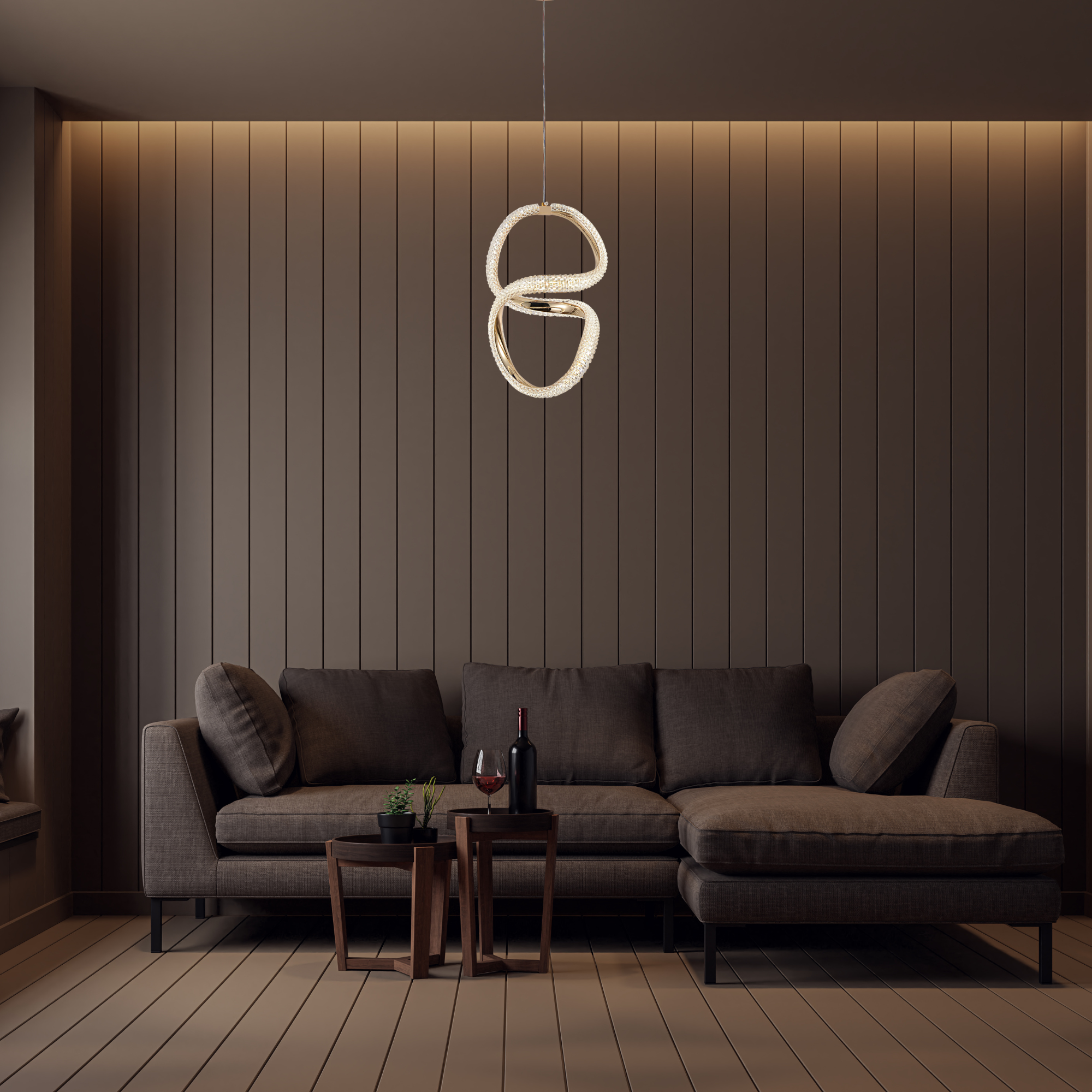 Lampada A Sospensione Led G077-3cpr Gold