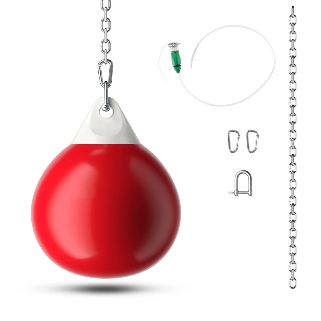 Sacco da boxe ad acqua con tubo di riempimento d'acqua catena in metallo, Sacco per allenamento di jab Rosso