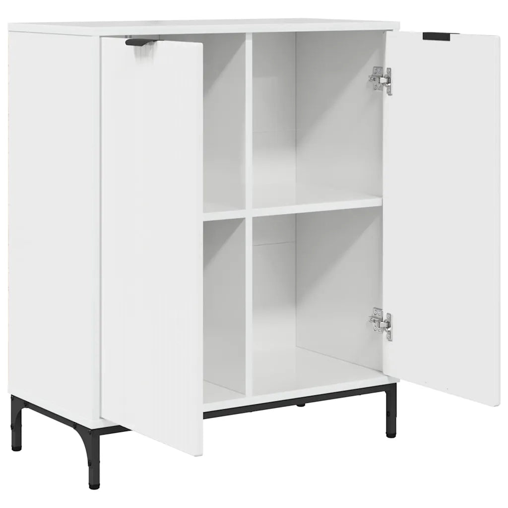 Credenza-Buffet-Armadio da cucina Bianco lucido 69.5 x 33 x 82 cm Legno multistrato