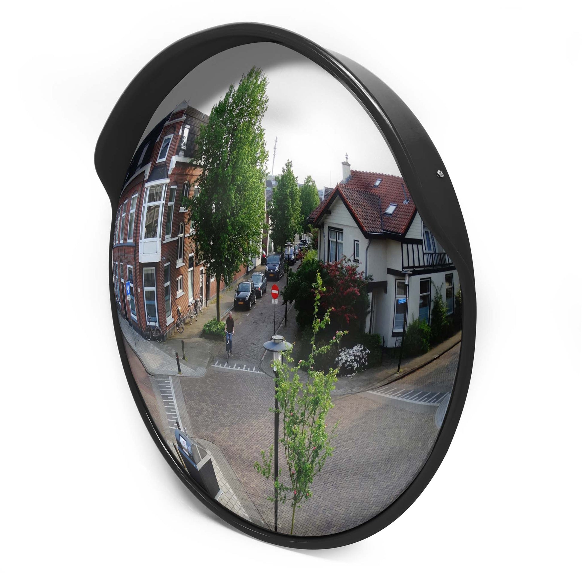 Verkehrsspiegel 80 cm konvex u. Schutzhaube Schwarz