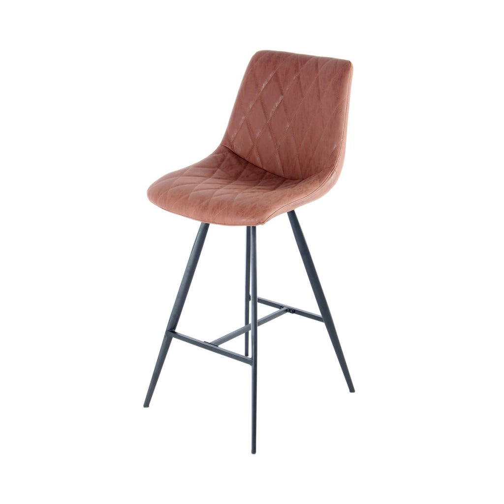 Set di 2 Sgabelli da Bar Frances in Similpelle Marrone Scuro