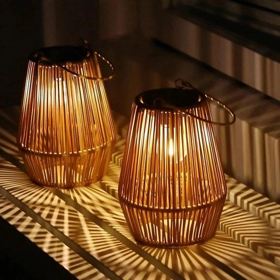 Lampade a energia solare - Set da 2 - Manuali - Esterno - Idrorepellente - Solare - Giardino - LED - Lampada da parete - Lampada da albero