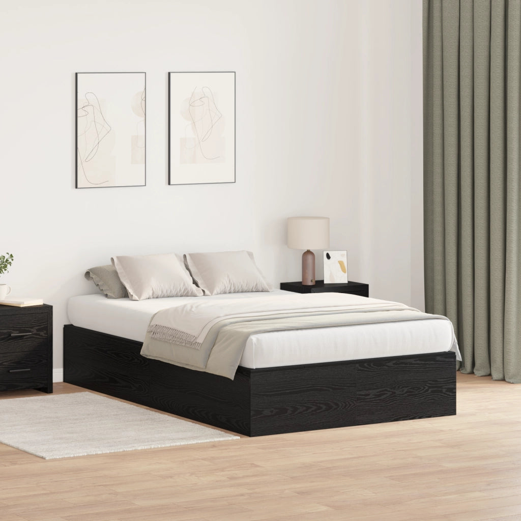 Struttura Letto in Stoccaggio Nero Rovere 120x200 cm