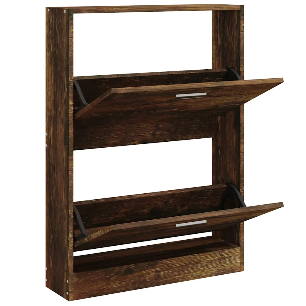 Scarpiera | Mobile per scarpe Rovere Fumo 59x17x81 cm in Legno Multistrato