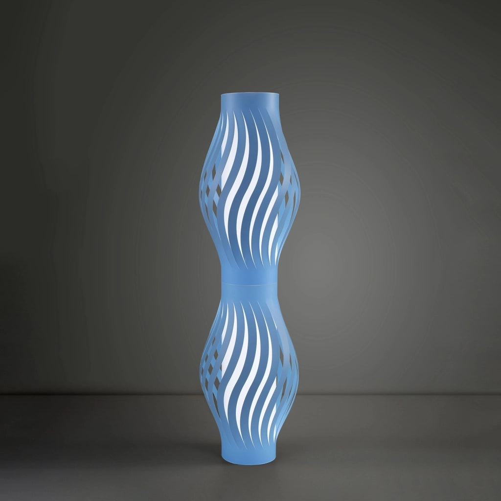 Piantana Moderna Helios Polilux ® Blu Pastello 2 Luci E27 H123Cm