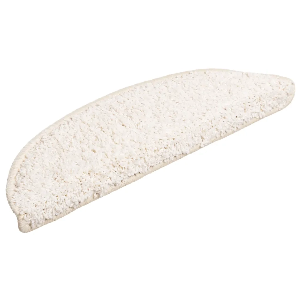 Tappetini per scale 15 pz 56x17x3 cm Bianco Semicircolari 133898