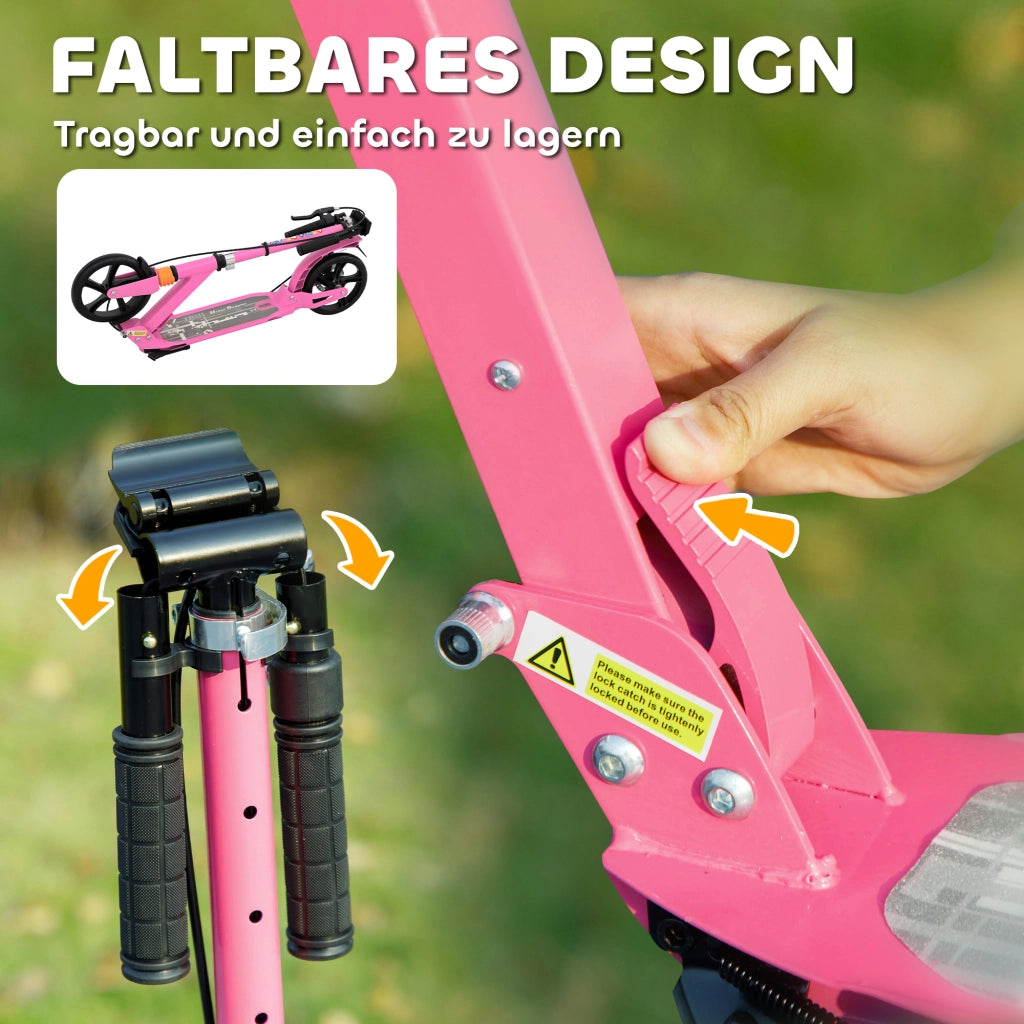 Monopattino per Bambini Regolabile e Pieghevole ¨C zephmum ¨C Rosa 94x36x88-103 cm