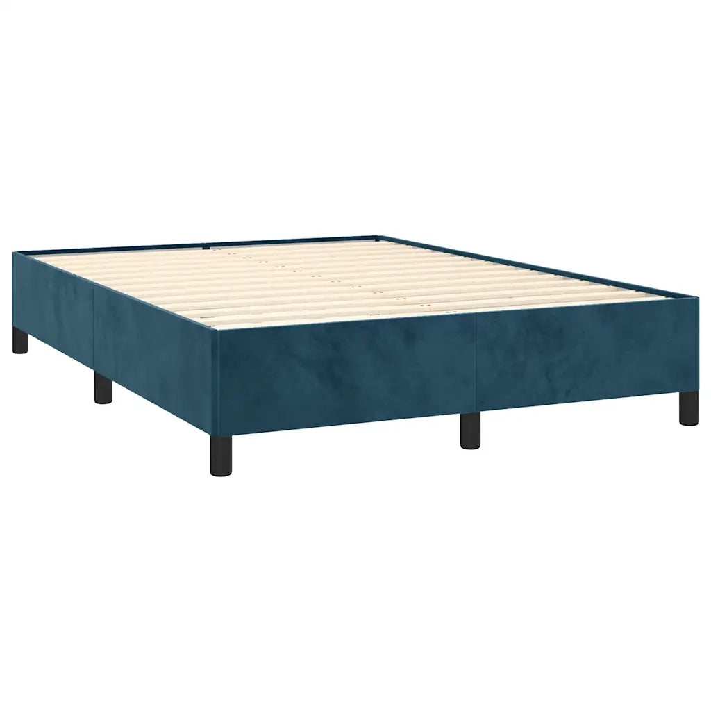 Giroletto a Molle con Materasso Blu Scuro 140x200 cm in Velluto 3132745