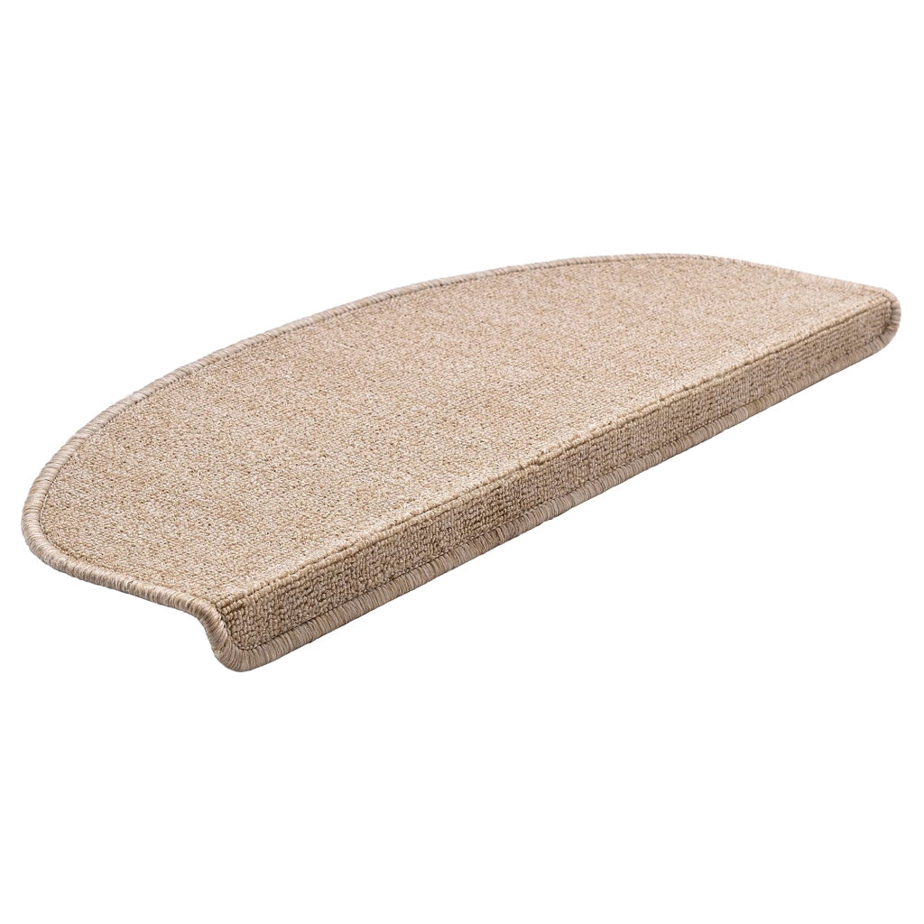 Set di 15 gradini antiscivolo semicircolari 65 x 24 cm con bordo beige 03_0007611