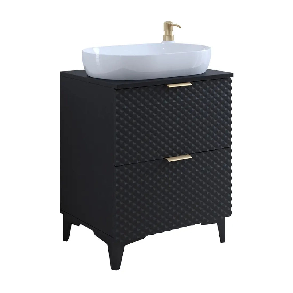Set di 2 mobili da bagno collezione CHIC colori nero e dorato. Mobile sotto lavabo