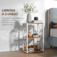 Mobiletto Scaffale per Soggiorno Cucina, Bagno 3 Ripiani Salvaspazio Legno 40x35x72.5cm