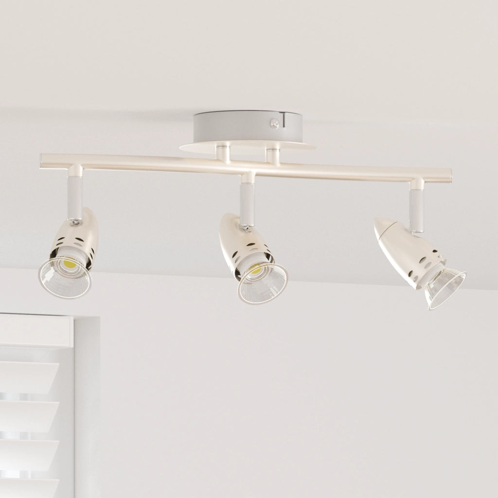Faretto da soffitto 3 vie regolabile Nichel opaco GU10