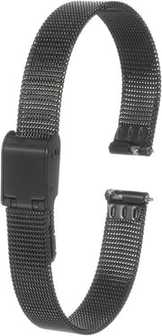 Cinturino orologio in acciaio inossidabile a maglia 10mm chiusura rapida nero - cinturino metallico regolabile per uomini e donne