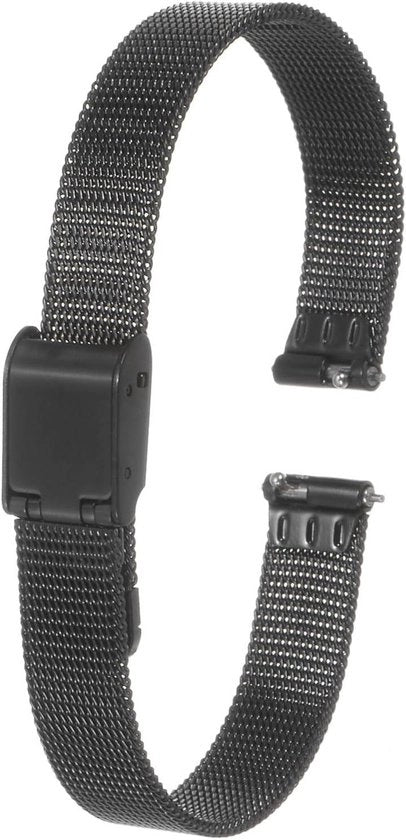 Cinturino orologio in acciaio inossidabile a maglia 10mm chiusura rapida nero - cinturino metallico regolabile per uomini e donne