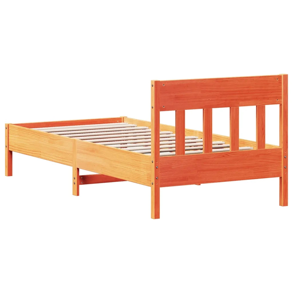 Letto singolo | Letto per adulti | Letto senza Materasso Marrone Cera 100x200 cm in Legno di Pino