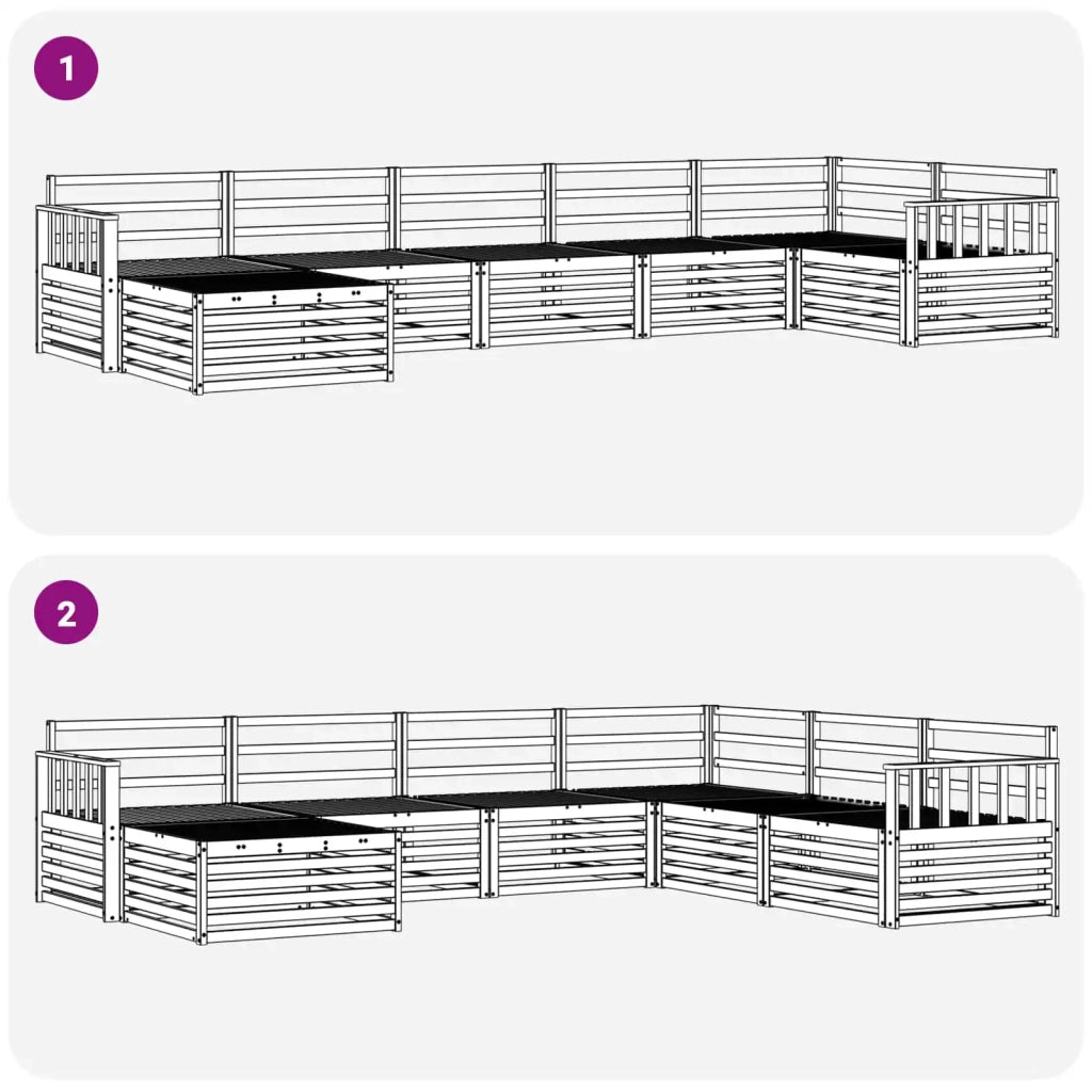 Set divani 7 pcs Naturale Legno di Acacia Massello 3373809