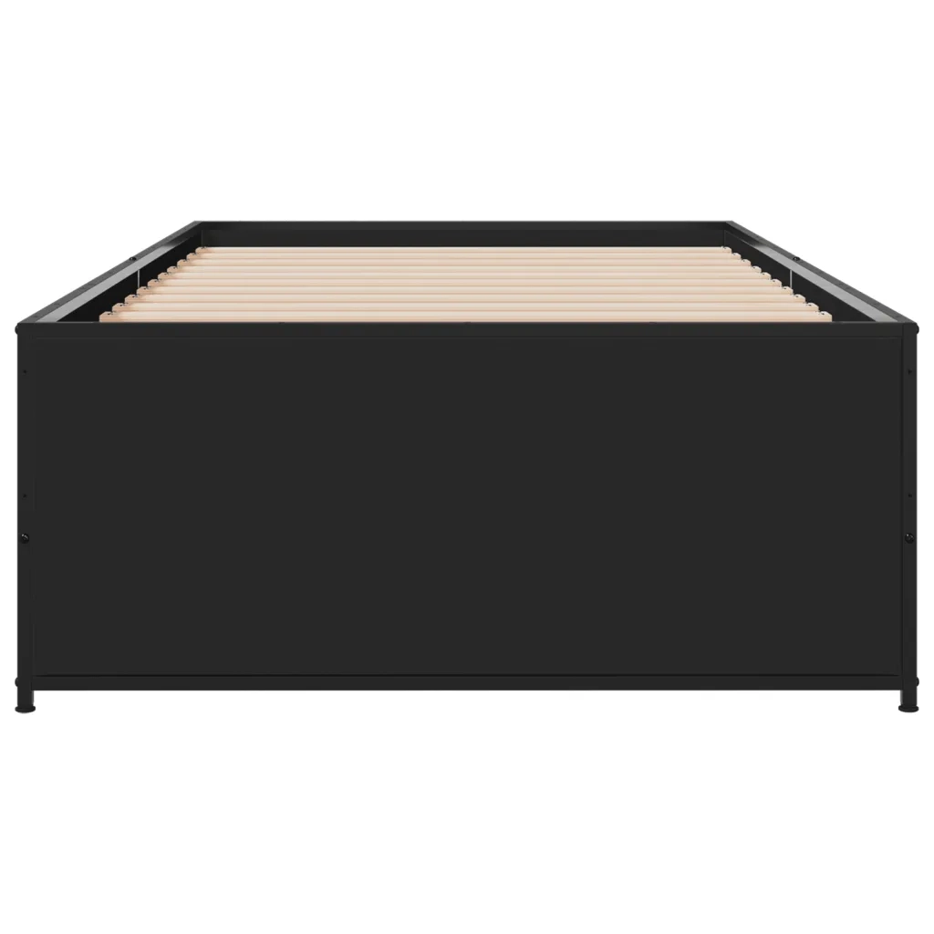 Giroletto Nero 100x200 cm in Legno Multistrato e Metallo 845236