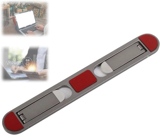 Stand per Laptop Invisibile con Raffreddamento - Pieghevole e Regolabile - Riduzione del Carico sulla Schiena - Lega di Alluminio - Grigio