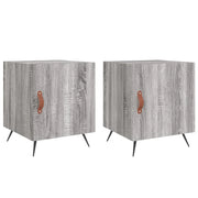 Set di 2 Comodini | Armadio da Notte | Mobiletto da notte Grigio Sonoma 40x40x50 cm in Legno Multistrato