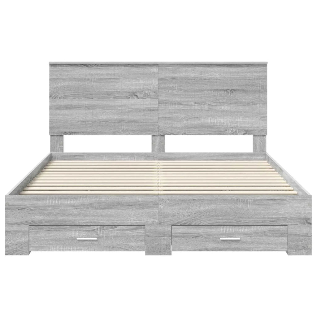 Struttura del letto con testiera Grigio Sonoma 160 x 200 cm